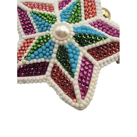 Vintage Judith Leiber Rare Jewel Encrusted Star Key Chain (A2641) - Picture 8 of 12